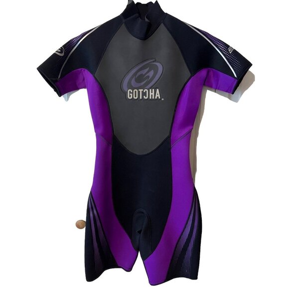 Gotcha Other - Gotcha Women’s Shorty Wetsuit Size 9/10 S Titanium 2.2. Metalite TI Chest Panel